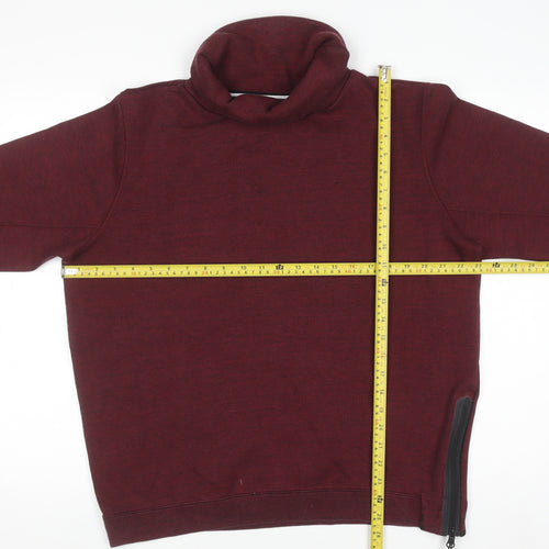 Nike Men's Red High Neck Pullover Sweatshirt Zip L