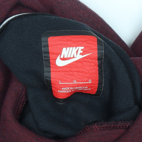 Nike Men's Red High Neck Pullover Sweatshirt Zip L