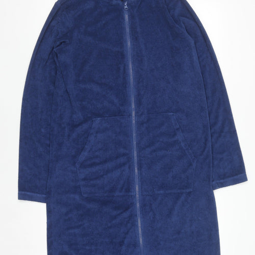 H&M Boys Blue Full Zip Hoodie Jacket Size 14 Long Sleeve Fleece Cotton Blend