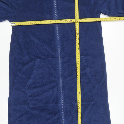H&M Boys Blue Full Zip Hoodie Jacket Size 14 Long Sleeve Fleece Cotton Blend