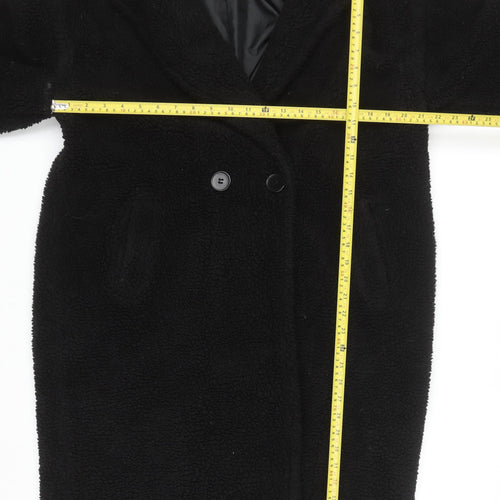 By Clara Women’s Black Long Fleece Overcoat L