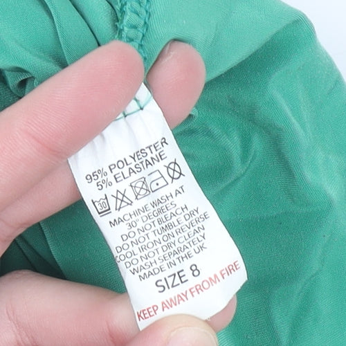 I SAW IT FIRST Women’s Green Size 8 Ruched Bodycon Midi Dress