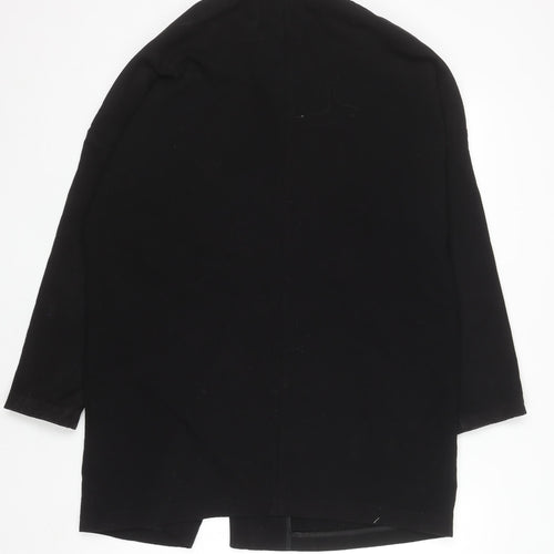 H&M Divided Women’s Black Mid-Length Zip Overcoat Size 14