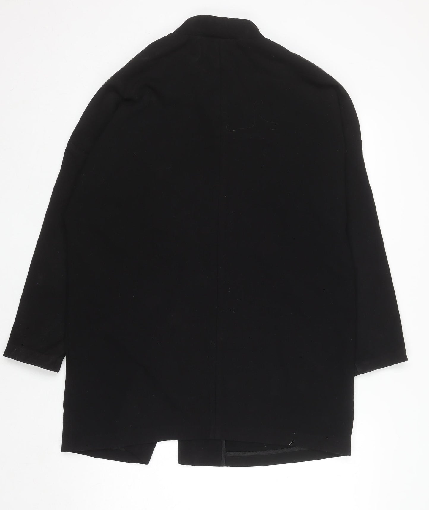 H&M Divided Women’s Black Mid-Length Zip Overcoat Size 14
