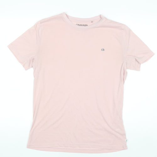 Calvin Klein Golf Men's Pink Crew Neck Short Sleeve T-Shirt M Polyester