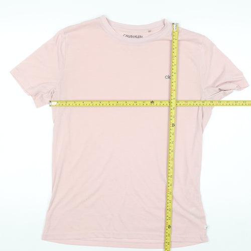 Calvin Klein Golf Men's Pink Crew Neck Short Sleeve T-Shirt M Polyester