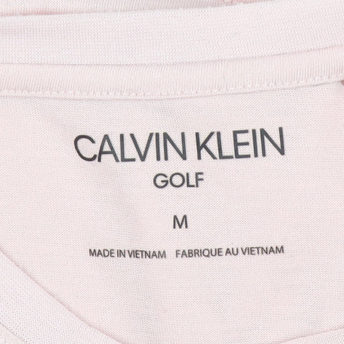 Calvin Klein Golf Men's Pink Crew Neck Short Sleeve T-Shirt M Polyester