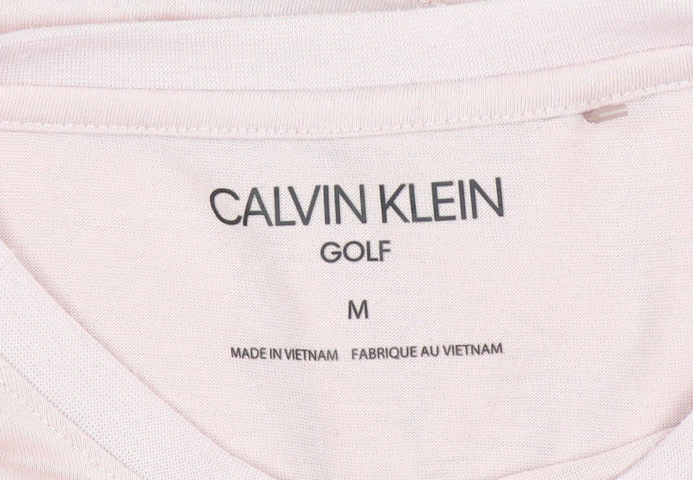 Calvin Klein Golf Men's Pink Crew Neck Short Sleeve T-Shirt M Polyester