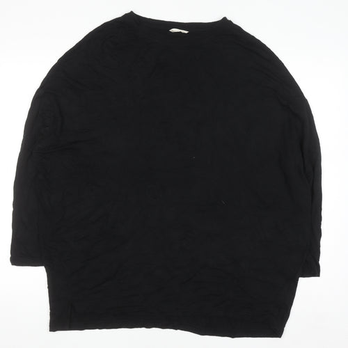Hush Women's Black Relaxed Fit Long Sleeve Jersey T-Shirt Size L