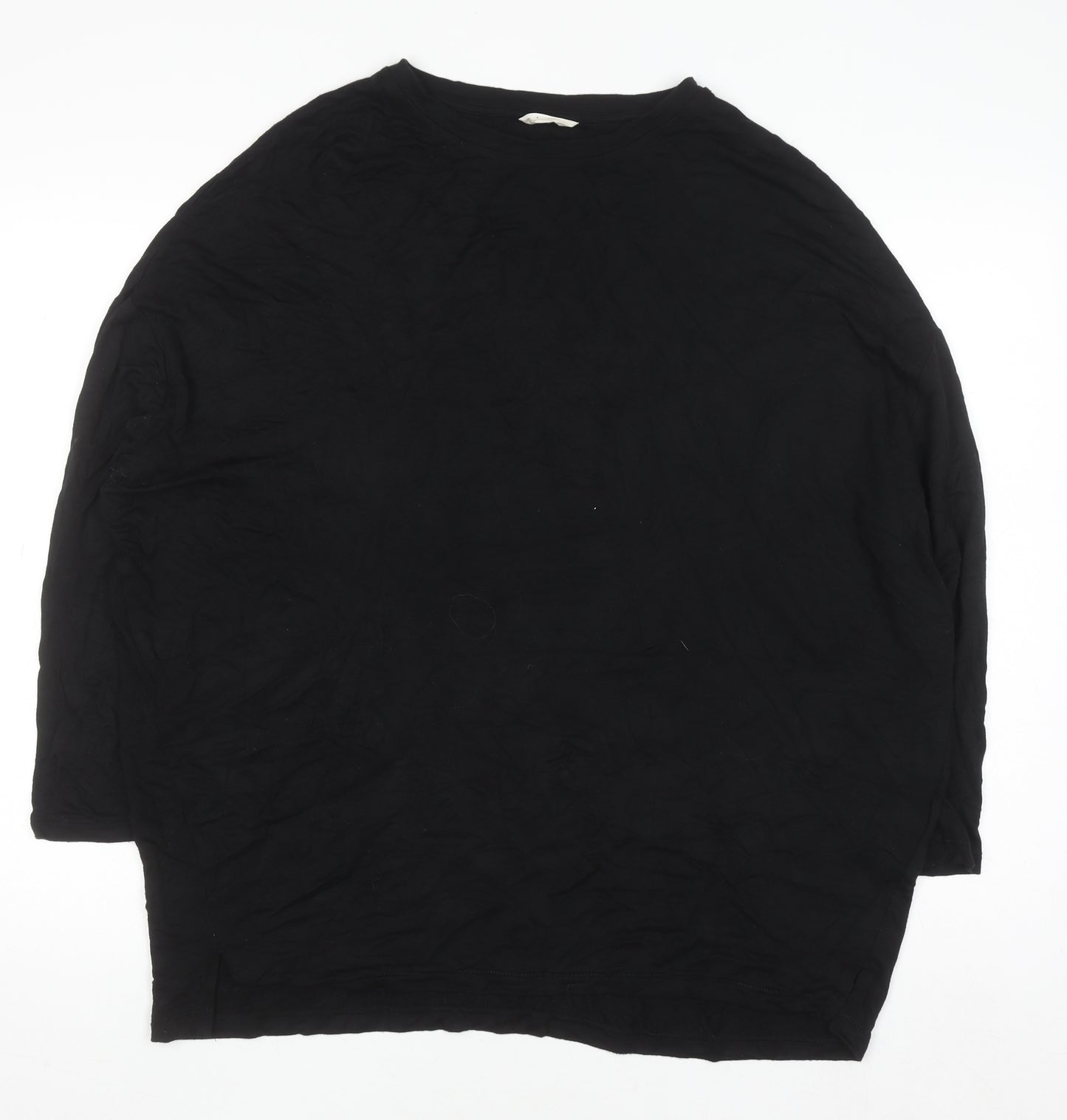 Hush Women's Black Relaxed Fit Long Sleeve Jersey T-Shirt Size L
