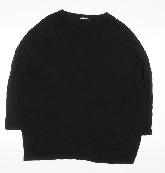 Hush Women's Black Relaxed Fit Long Sleeve Jersey T-Shirt Size L