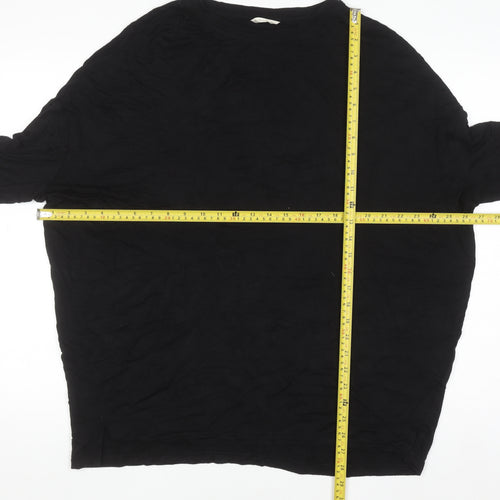 Hush Women's Black Relaxed Fit Long Sleeve Jersey T-Shirt Size L