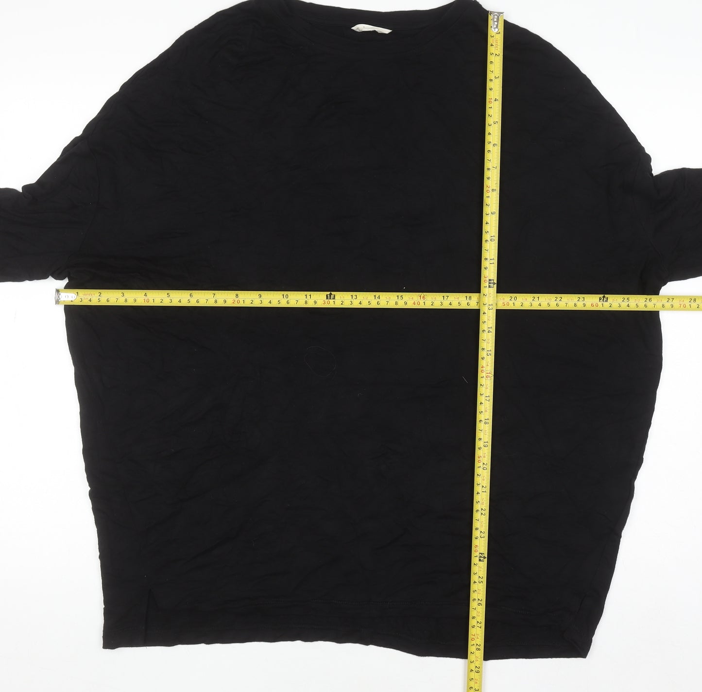 Hush Women's Black Relaxed Fit Long Sleeve Jersey T-Shirt Size L