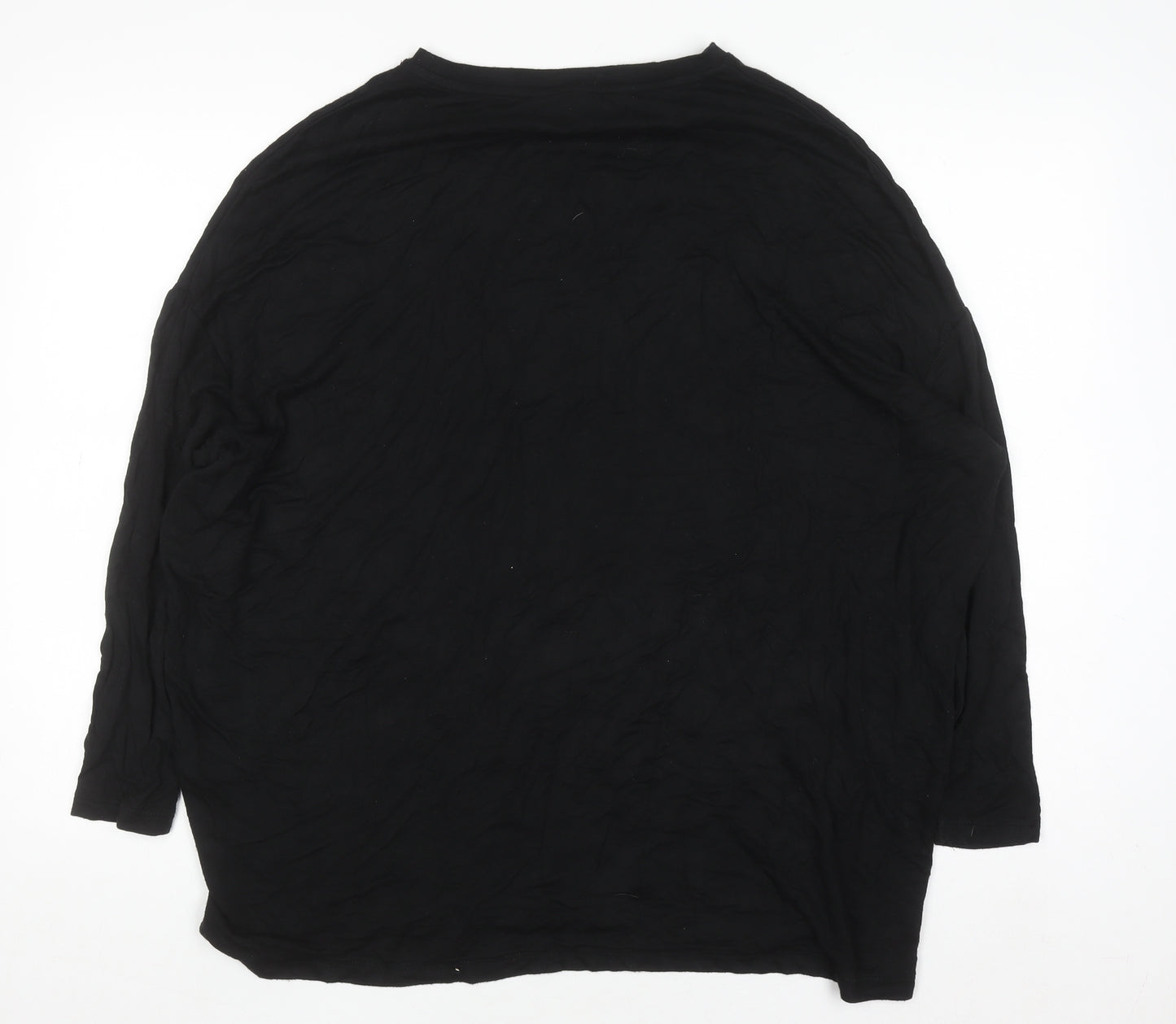Hush Women's Black Relaxed Fit Long Sleeve Jersey T-Shirt Size L