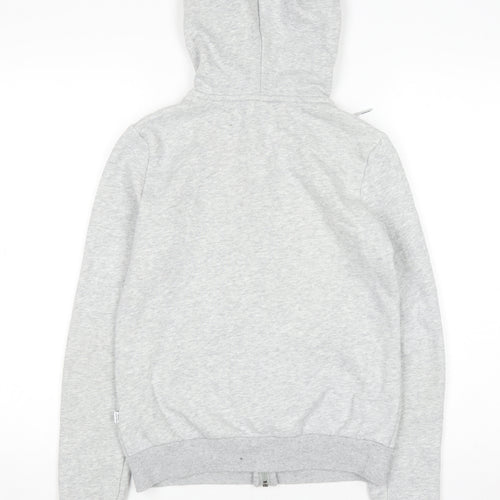 Puma Womens Grey Full Zip Hoodie Size 8 Cotton Blend