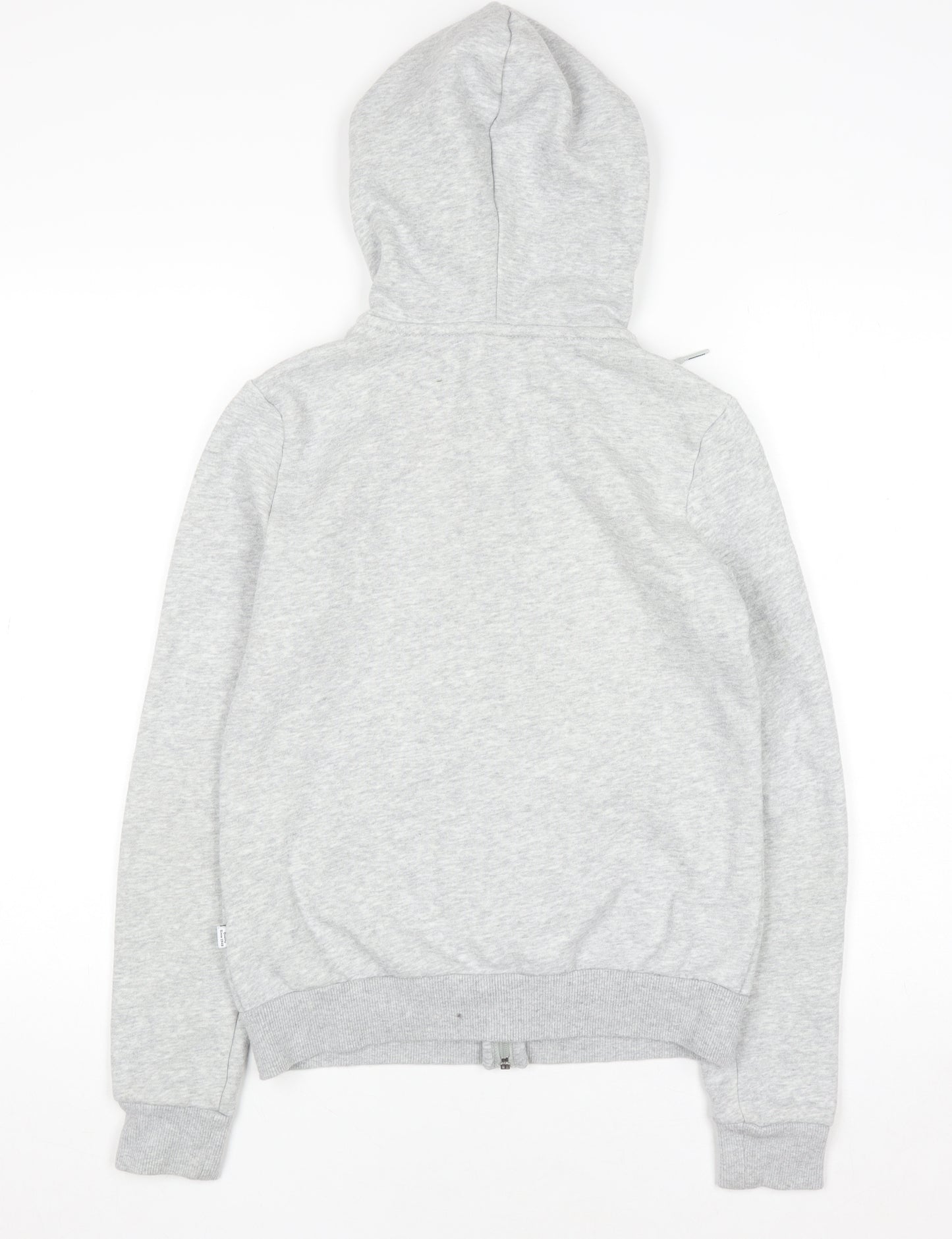 Puma Womens Grey Full Zip Hoodie Size 8 Cotton Blend