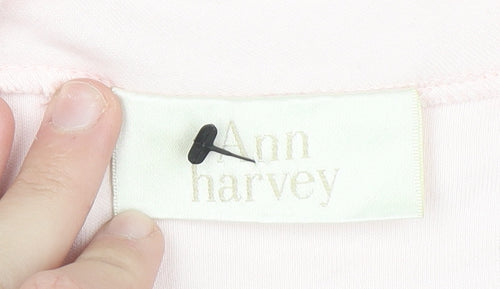 Ann Harvey Women's Pink Cotton Short Sleeve Basic T-Shirt Size 18