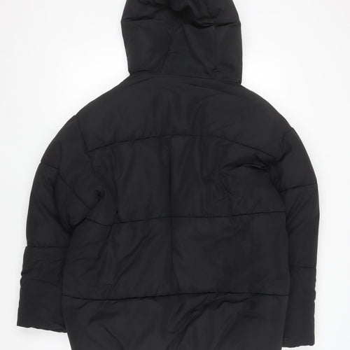 Monki Women's Black XS Puffer Jacket Hooded Winter Coat