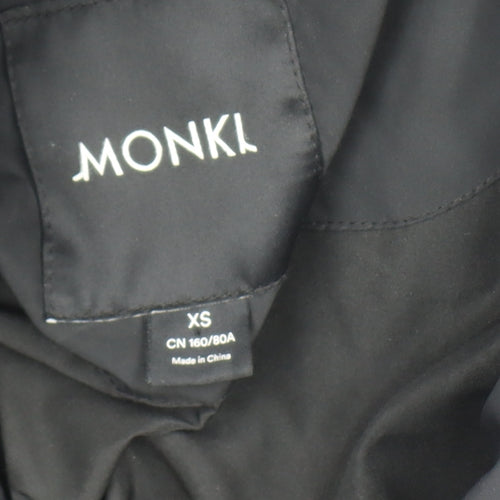 Monki Women's Black XS Puffer Jacket Hooded Winter Coat