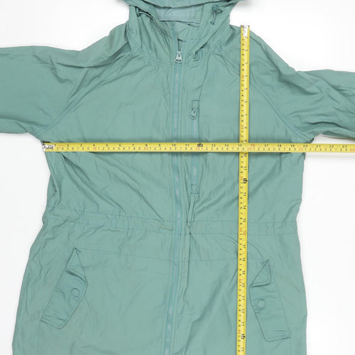 Fat Face Women's Green Hooded Parka Jacket Size 12 Cotton Blend