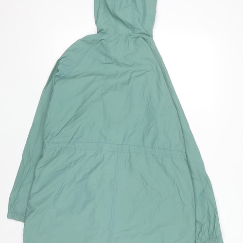 Fat Face Women's Green Hooded Parka Jacket Size 12 Cotton Blend