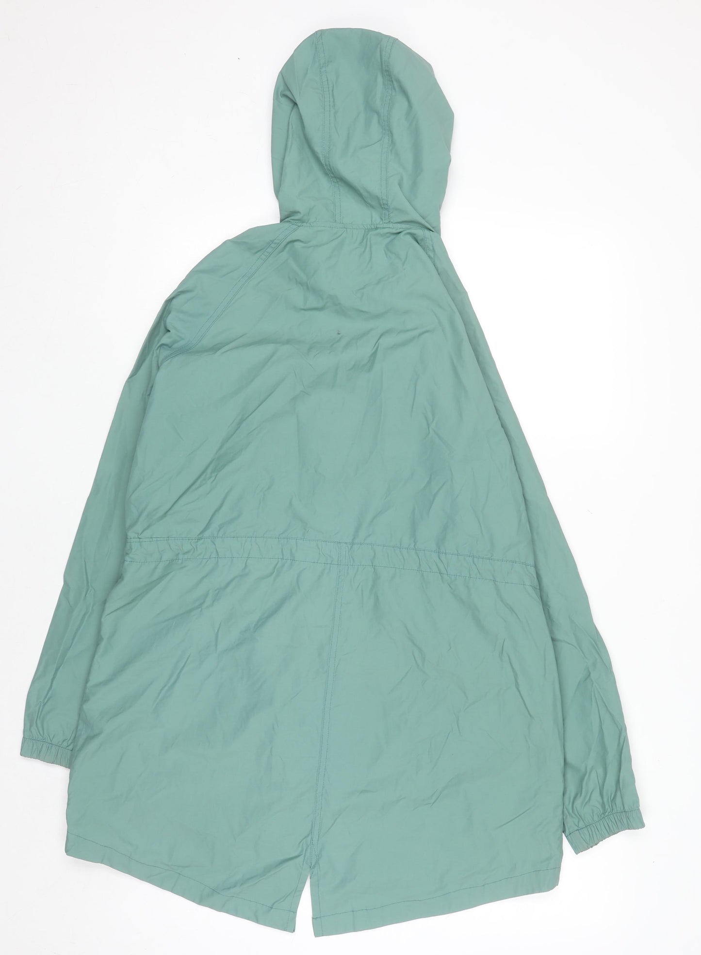 Fat Face Women's Green Hooded Parka Jacket Size 12 Cotton Blend