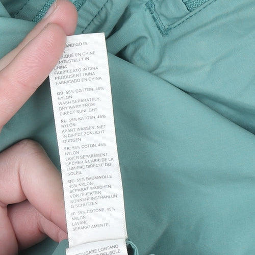 Fat Face Women's Green Hooded Parka Jacket Size 12 Cotton Blend