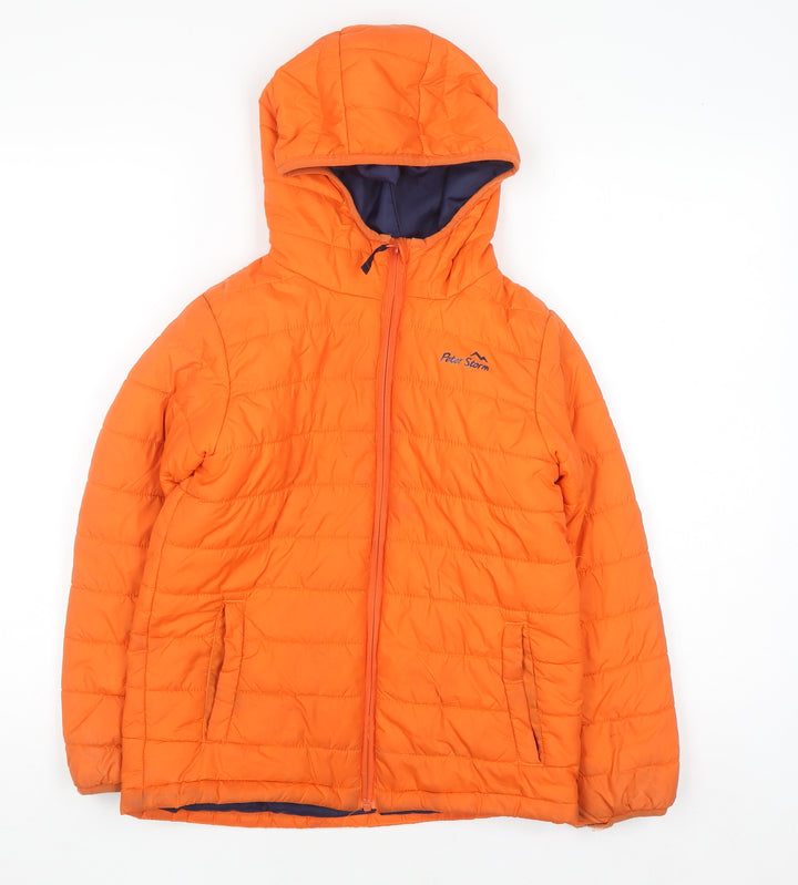 Peter Storm Boys Orange Hooded Puffer Jacket 9-10 Years Winter Coat