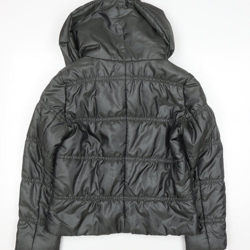 Marks & Spencer Women’s Grey Puffer Jacket UK 14 Hooded Short Coat