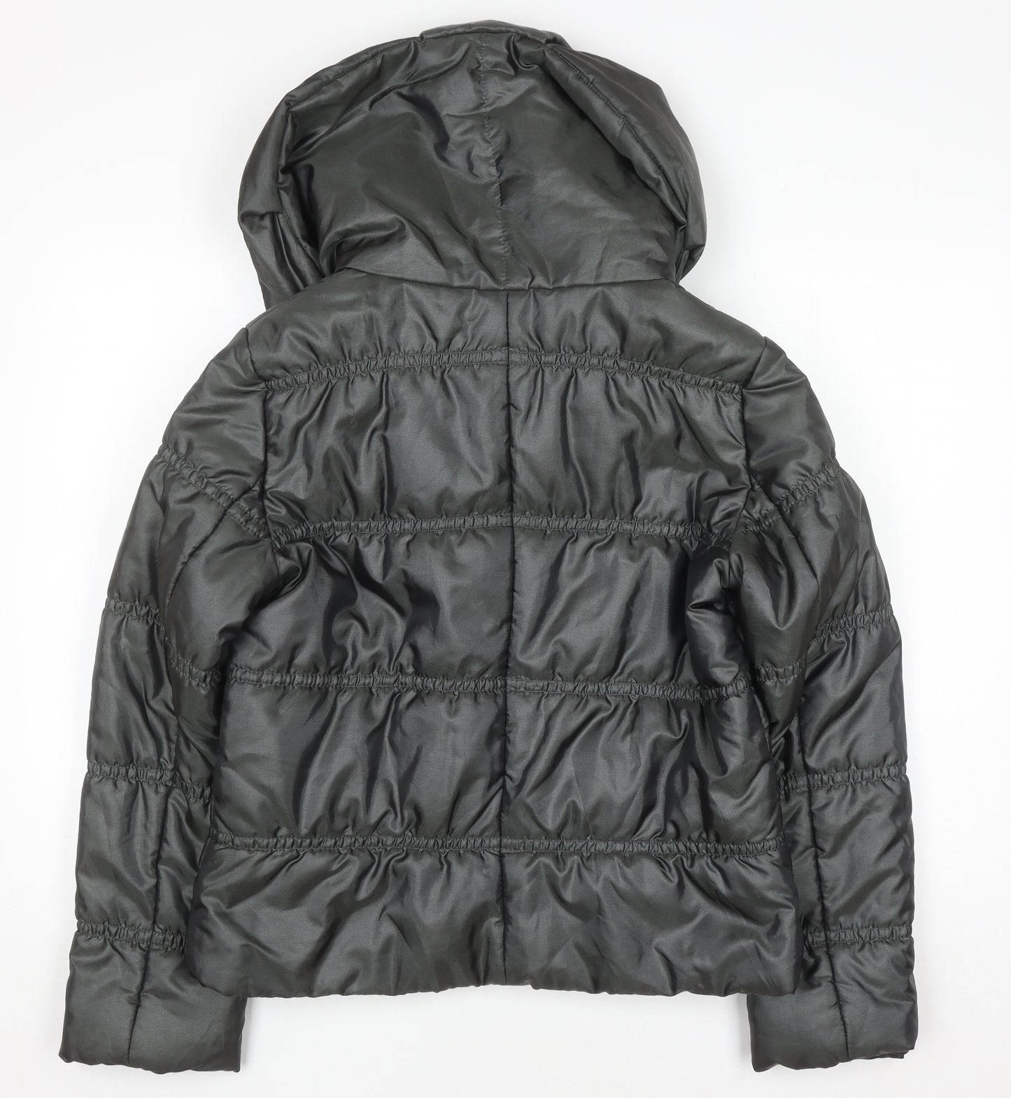 Marks & Spencer Women’s Grey Puffer Jacket UK 14 Hooded Short Coat