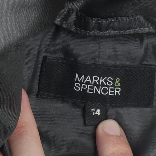 Marks & Spencer Women’s Grey Puffer Jacket UK 14 Hooded Short Coat