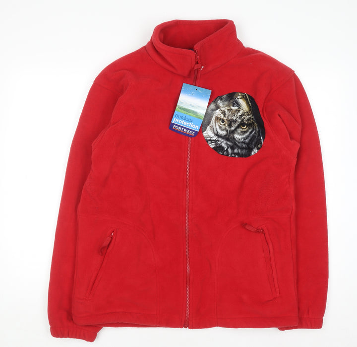 Portwest Men's Red Fleece Full Zip Outdoor Jacket M