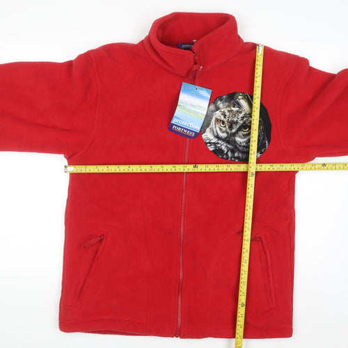 Portwest Men's Red Fleece Full Zip Outdoor Jacket M