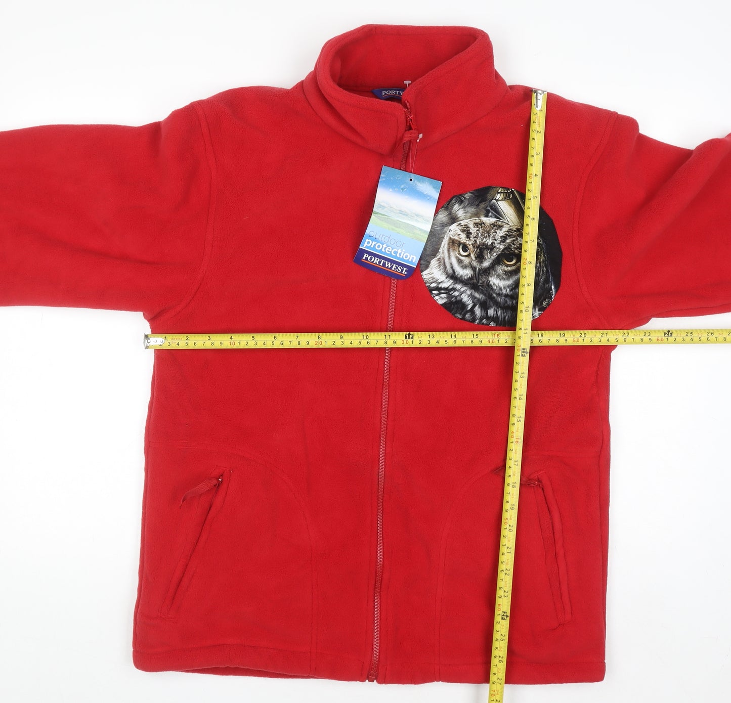 Portwest Men's Red Fleece Full Zip Outdoor Jacket M