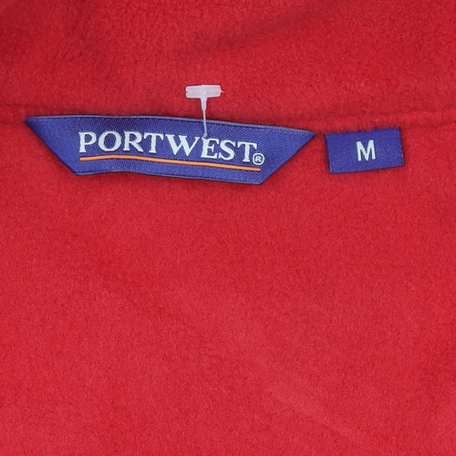Portwest Men's Red Fleece Full Zip Outdoor Jacket M