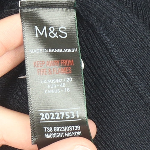 Marks and Spencer Women’s Blue Long Sleeve Jersey Top Size 20
