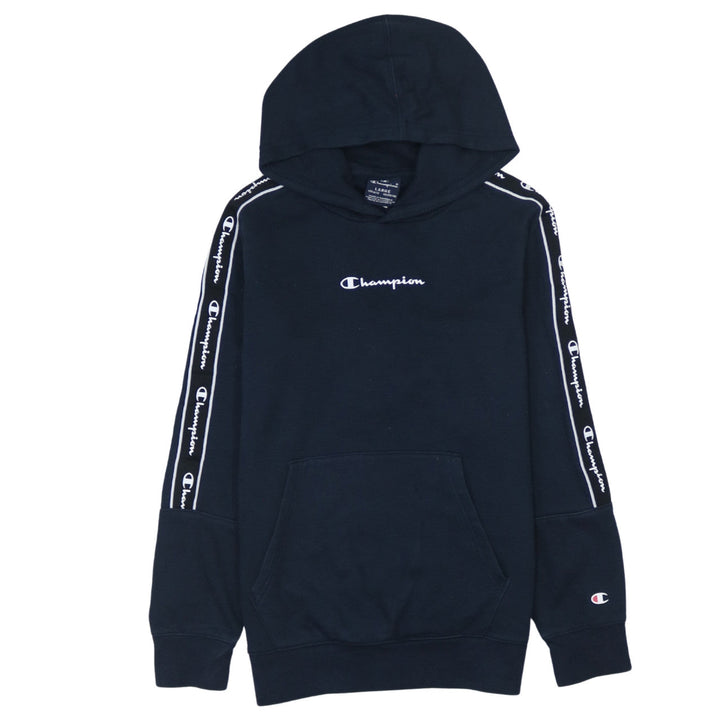 Champion Boys Navy Logo Tape Pullover Hoodie Size 11-12 Years
