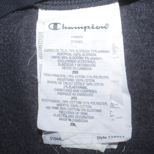Champion Mens Black 2XL Logo Print Crew Neck Sweatshirt
