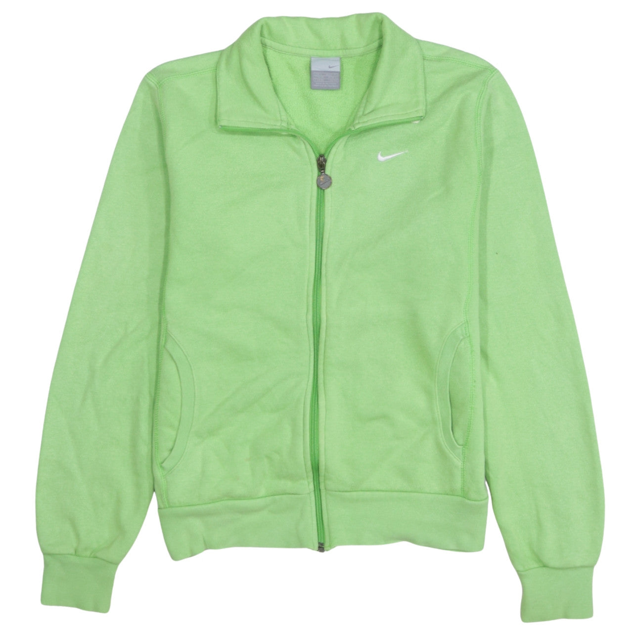 Nike Women Green Full Zip Sweatshirt Size L Fleece Jacket