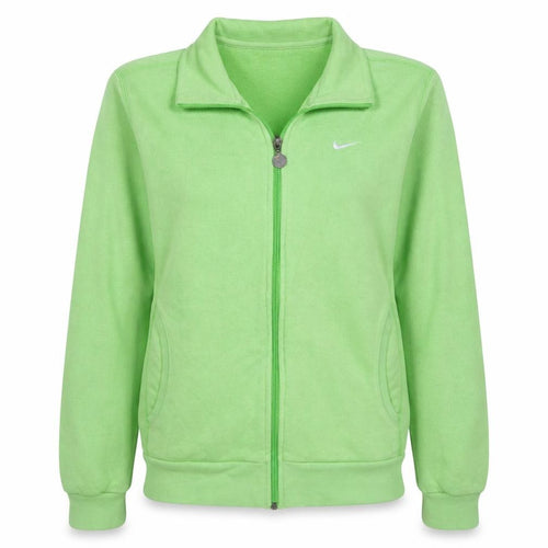 Nike Women Green Full Zip Sweatshirt Size L Fleece Jacket
