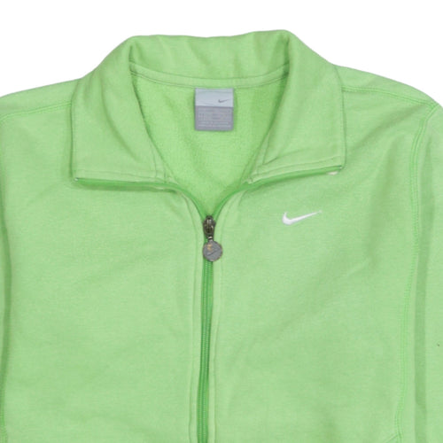 Nike Women Green Full Zip Sweatshirt Size L Fleece Jacket