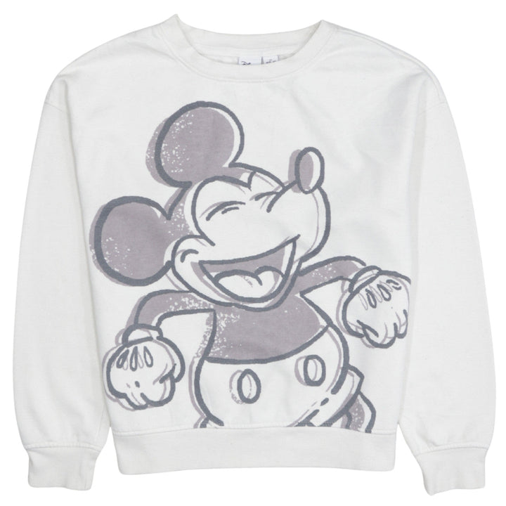 Disney Primark Cares Womens White XS Mickey Mouse Pullover Sweatshirt