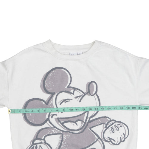 Disney Primark Cares Womens White XS Mickey Mouse Pullover Sweatshirt