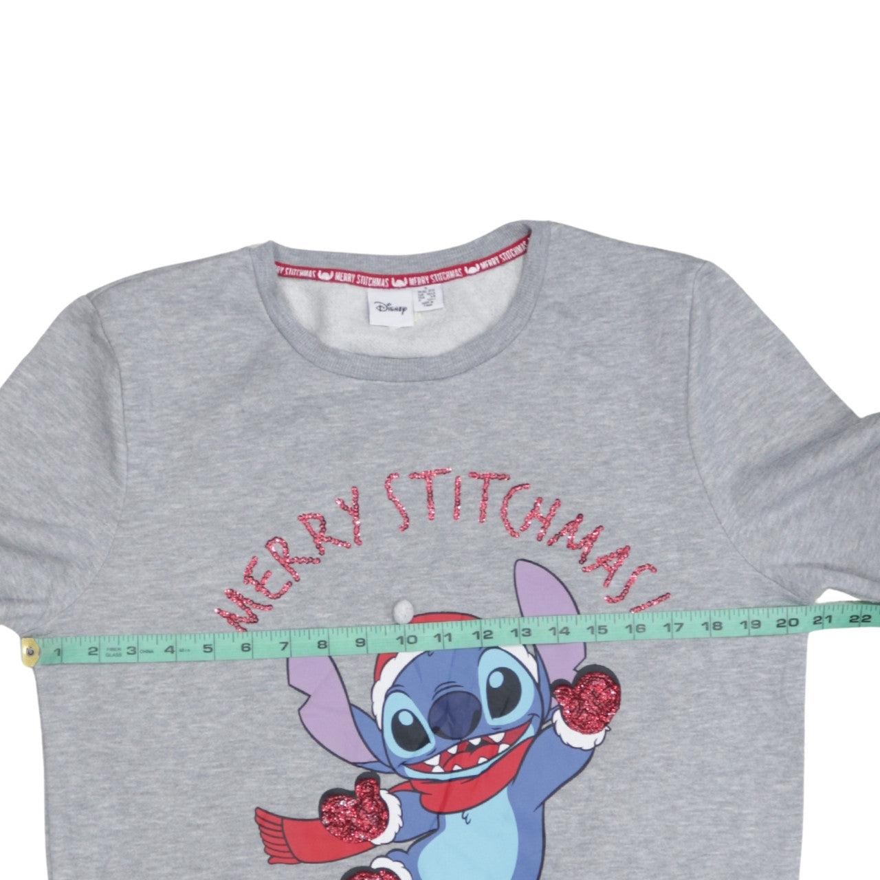 Disney Women Grey Stitch Christmas Sweatshirt Size S 10/12