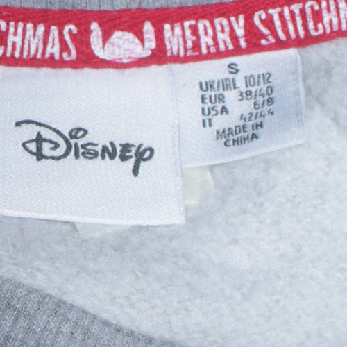 Disney Women Grey Stitch Christmas Sweatshirt Size S 10/12