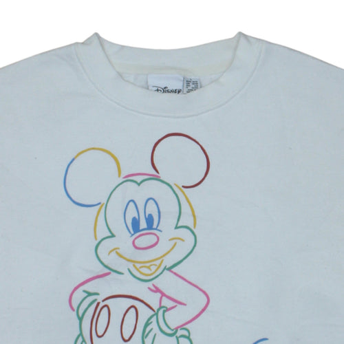 Disney Primark Women White Mickey Mouse Crew Neck Sweatshirt Size S