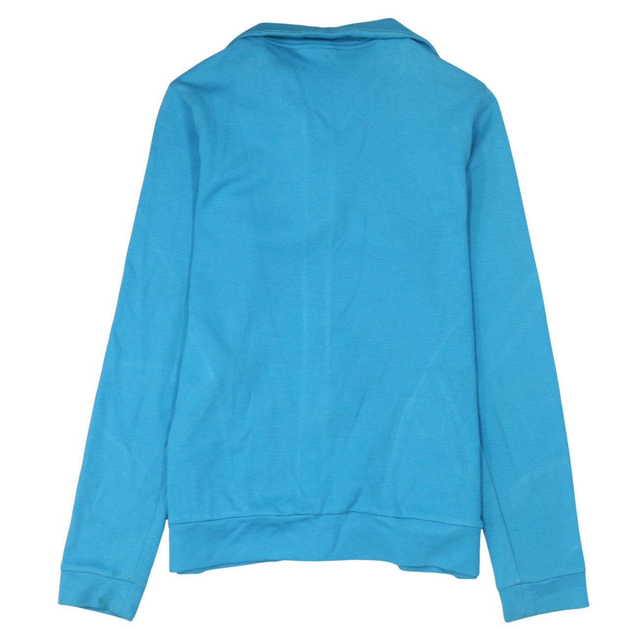 Adidas Women Blue Full Zip Sweatshirt Size 14 Organic Cotton Essentials