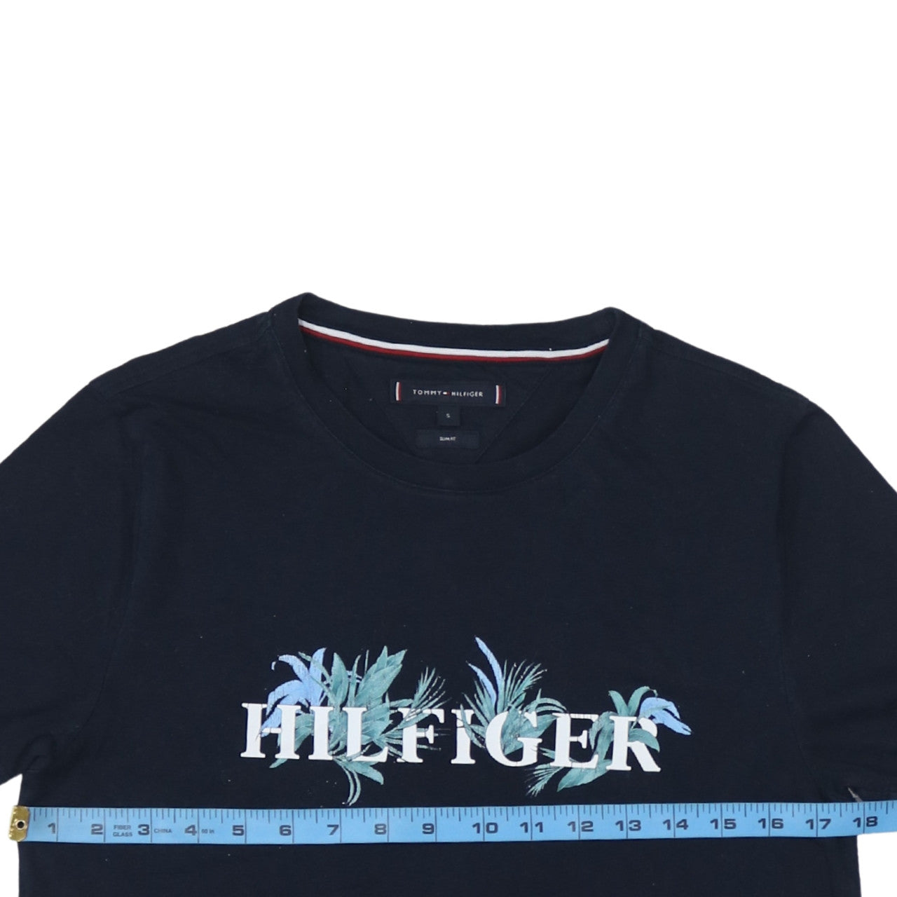 Tommy Hilfiger Men's Blue Slim Fit Graphic Cotton T-Shirt Size S
