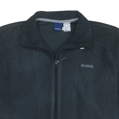 Reebok Men Black Fleece Full Zip Jacket L Casual Training