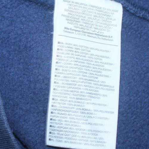 Nike Men's Blue Full Zip Hooded Cotton Jacket Size S